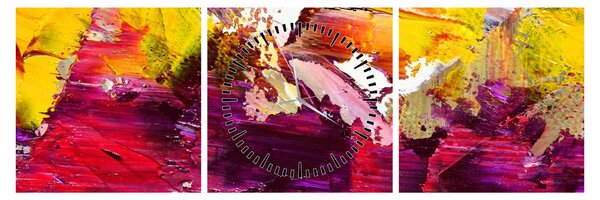 Tablou cu abstracție - pictura (cu ceas) (90x30 cm)