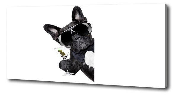 Imprimare tablou canvas Câine cu martini