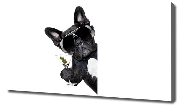 Imprimare tablou canvas Câine cu martini