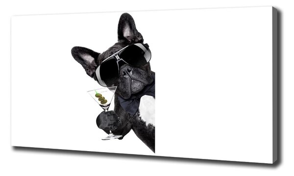 Imprimare tablou canvas Câine cu martini