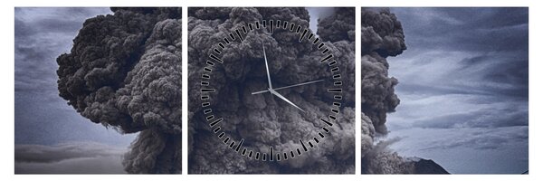 Tablou - Erupție vulcanică (cu ceas) (90x30 cm)