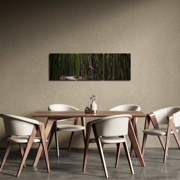 Tablou - Între bambus (cu ceas) (90x30 cm)