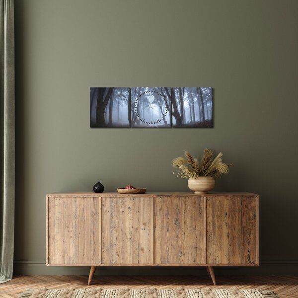 Tablou - Zi cu ploaie (cu ceas) (90x30 cm)