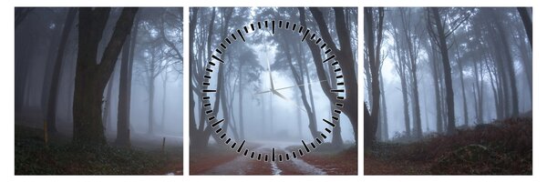 Tablou - Zi cu ploaie (cu ceas) (90x30 cm)