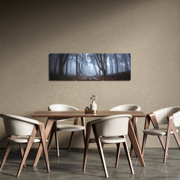 Tablou - Zi cu ploaie (cu ceas) (90x30 cm)