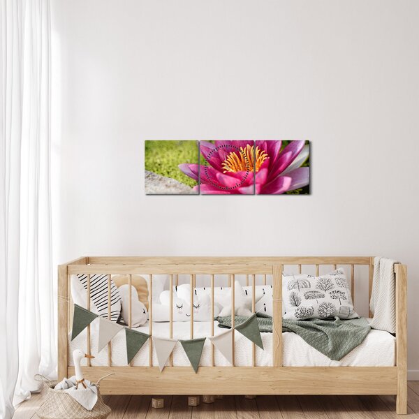 Tablou - Lotus (cu ceas) (90x30 cm)