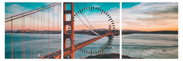 Tablou - Golden Gate, San Francisco (cu ceas) (90x30 cm)