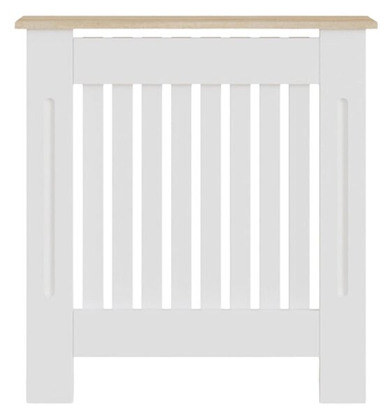 Masca pentru Calorifer ECO-S 78 cm, MDF Vopsit de 18 mm Lame Verticale, Maro/Alb