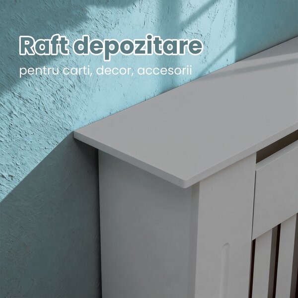 Masca pentru Calorifer ECO-XS 65 cm, MDF Vopsit de 18 mm Lame Verticale, Gri antracit