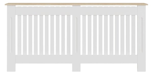 Masca pentru Calorifer ECO-XXL 172 cm, MDF Vopsit de 21 mm Lame Verticale, Maro/Alb lucios
