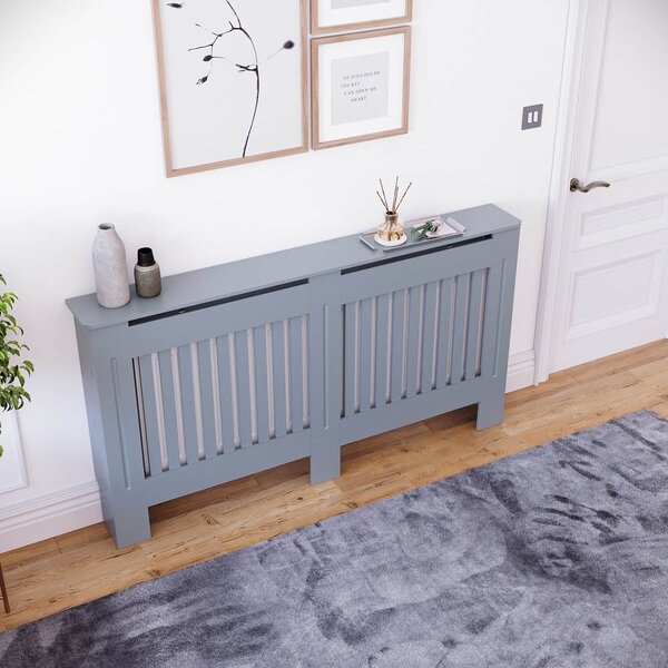 Masca pentru Calorifer ECO-XL 152 cm, MDF Vopsit de 21 mm Lame Verticale, Gri antracit