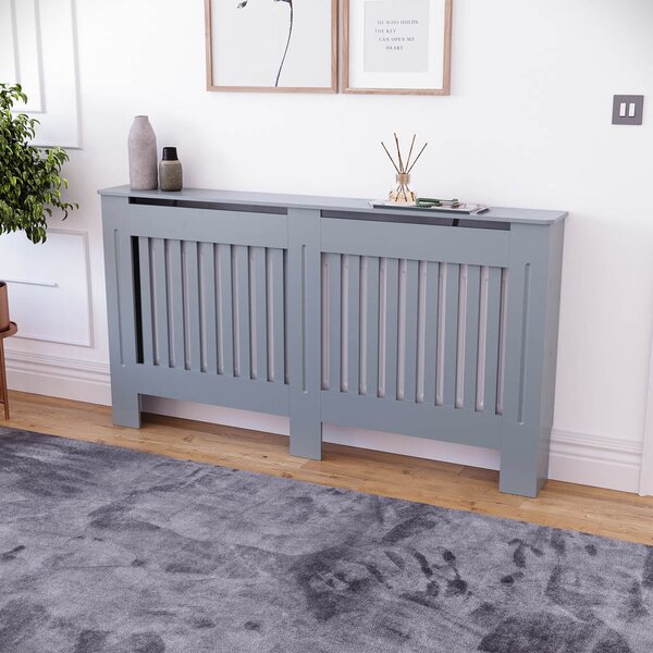 Masca pentru Calorifer ECO-XL 152 cm, MDF Vopsit de 21 mm Lame Verticale, Gri antracit