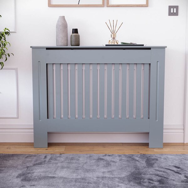 Masca pentru Calorifer ECO-M 112 cm, MDF Vopsit de 18 mm Lame Verticale, Gri antracit
