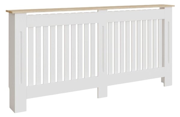 Masca pentru Calorifer ECO-XXL 172 cm, MDF Vopsit de 21 mm Lame Verticale, Maro/Alb lucios
