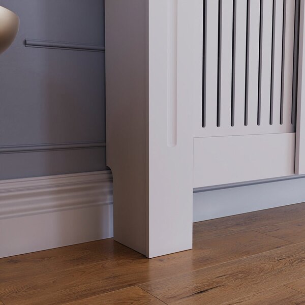 Masca pentru Calorifer ECO-3XL 140/204 cm Ajustabila, MDF Vopsit de 21 mm Lame Verticale, Alb lucios