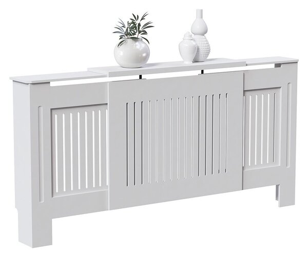 Masca pentru Calorifer ECO-3XL 140/204 cm Ajustabila, MDF Vopsit de 21 mm Lame Verticale, Alb lucios
