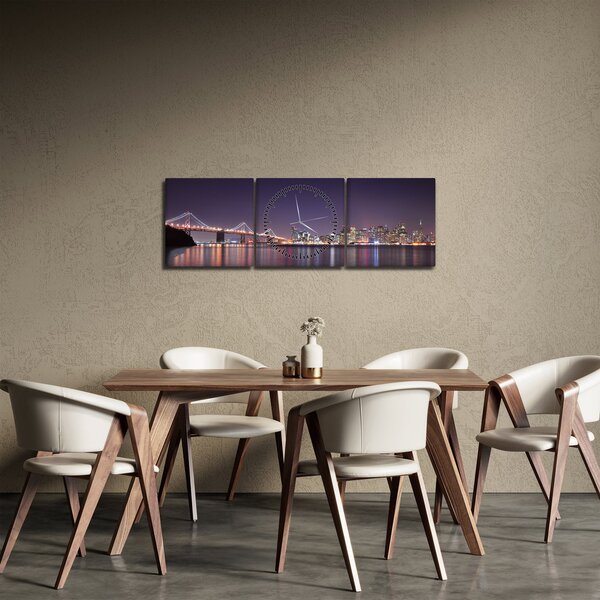 Tablou cu privirea spre San Francisco, California (cu ceas) (90x30 cm)