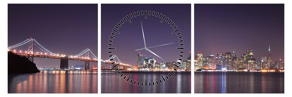 Tablou cu privirea spre San Francisco, California (cu ceas) (90x30 cm)