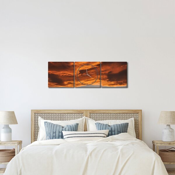 Tablou cu nori (cu ceas) (90x30 cm)