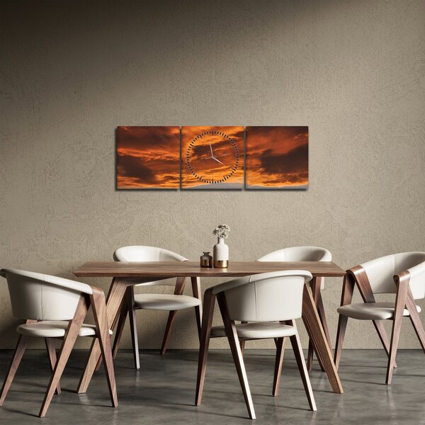 Tablou cu nori (cu ceas) (90x30 cm)