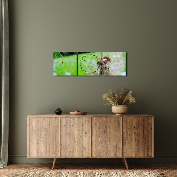 Tablou cu păpădie (cu ceas) (90x30 cm)