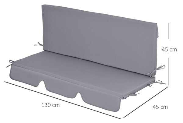 Perne pentru exterior Outsunny, spuma si poliester, 2 bucati 130x45x5 cm, gri inchis | Aosom Romania