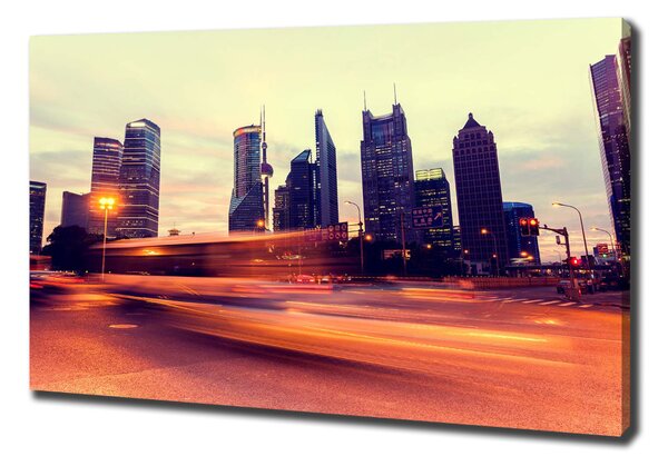 Pictură pe pânză Shanghai pe timp de noapte