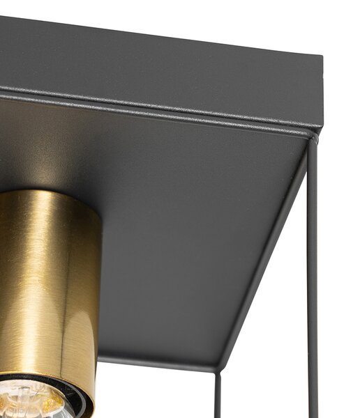 Plafoniera minimalistă neagră cu auriu cu 2 lumini - Kodi