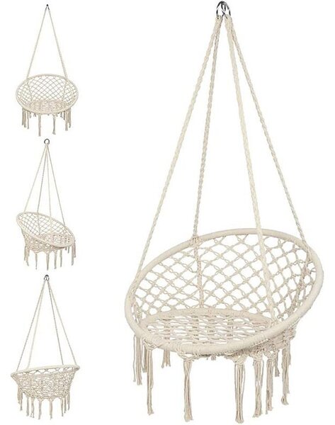 Hamac suspendat, leagan tip cuib cu spatar confortabil, pentru o persoana, interior si exterior, 50x70x100 cm