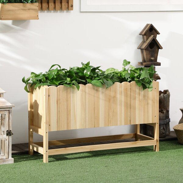 Jardiniera verticala Outsunny, lemn de brad cu orificiu de scurgere 86x30x50cm | Aosom Romania
