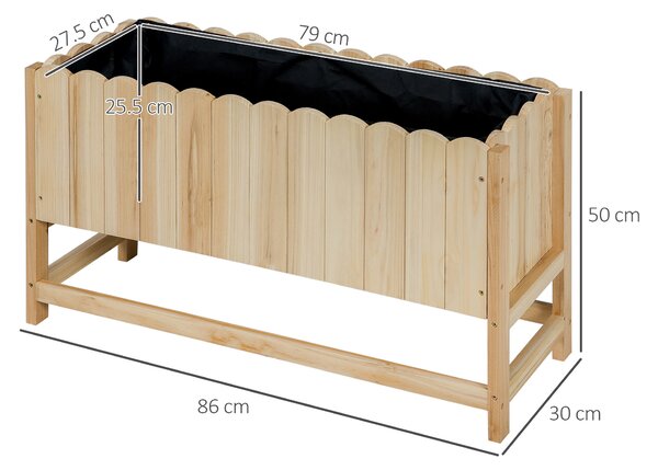 Jardiniera verticala Outsunny, lemn de brad cu orificiu de scurgere 86x30x50cm | Aosom Romania