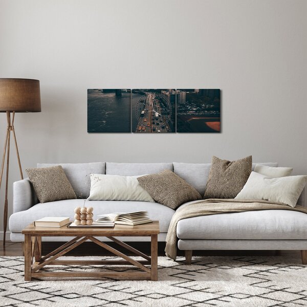 Tablou cu Manhattan (cu ceas) (90x30 cm)