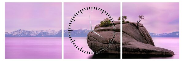 Tablou cu piata în mare (cu ceas) (90x30 cm)