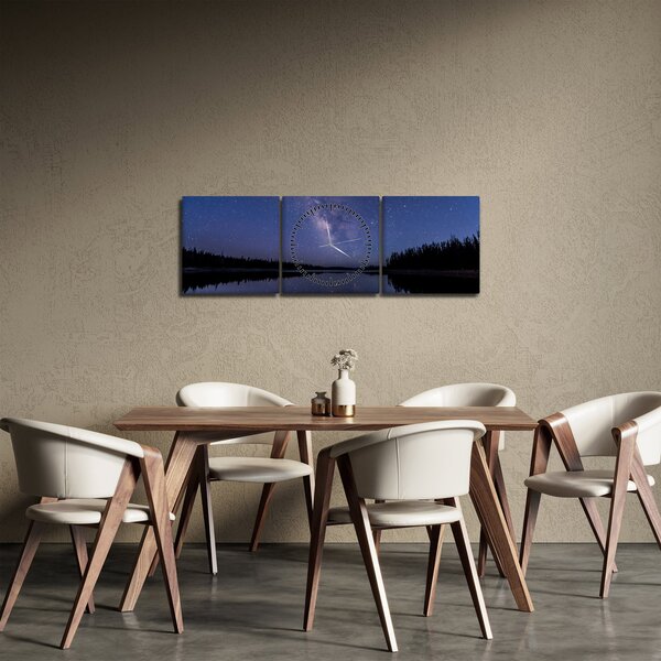 Tablou cu cerul nocturn (cu ceas) (90x30 cm)