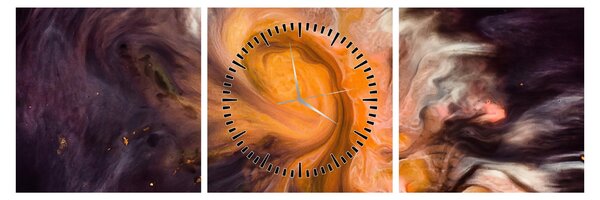 Tablou abstract - universul (cu ceas) (90x30 cm)