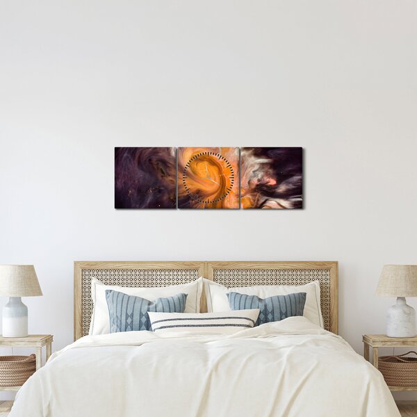 Tablou abstract - universul (cu ceas) (90x30 cm)
