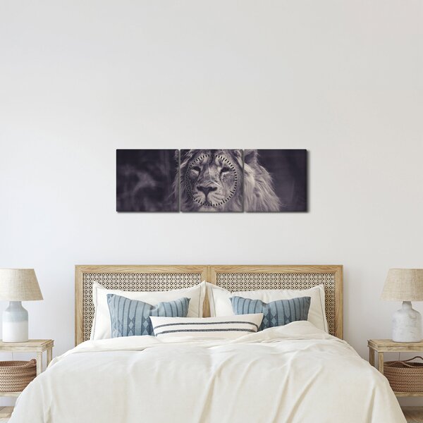 Tablou cu leu (cu ceas) (90x30 cm)