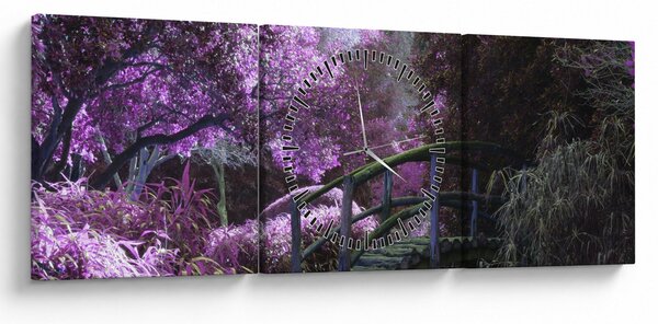 Tablou - Grădină mistică (cu ceas) (90x30 cm)