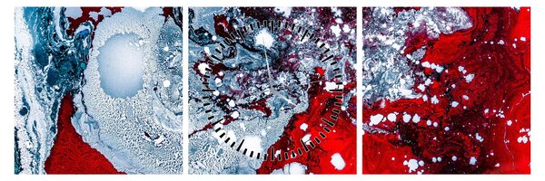 Tablou abstract (cu ceas) (90x30 cm)