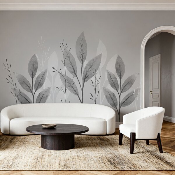 Fototapet Design botanic elegant, monocrom, Fototapet natură, Fototapet populare, t00723v2 - Tapeko.ro