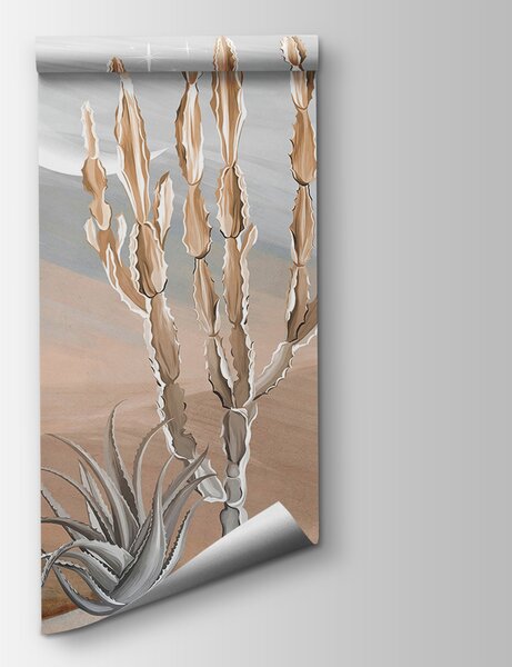 Fototapet Desert peisaj cu cactus și palmieri, Fototapet 3D, Fototapet populare, u96444 - Tapeko.ro