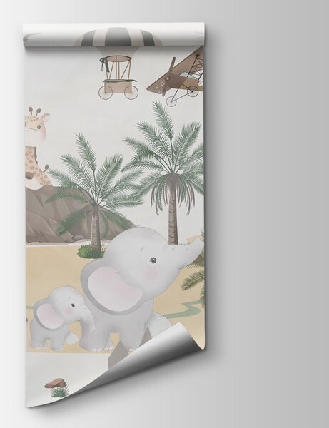 Fototapet Perete mural de animale și avioane, Fototapet copii, Fototapet populare, u95899 - Tapeko.ro