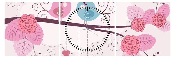 Tablou - Timpul de iubire (cu ceas) (90x30 cm)