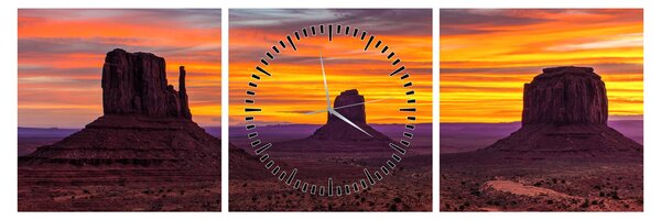 Tablou - Monumentul Valley în Arizona (cu ceas) (90x30 cm)