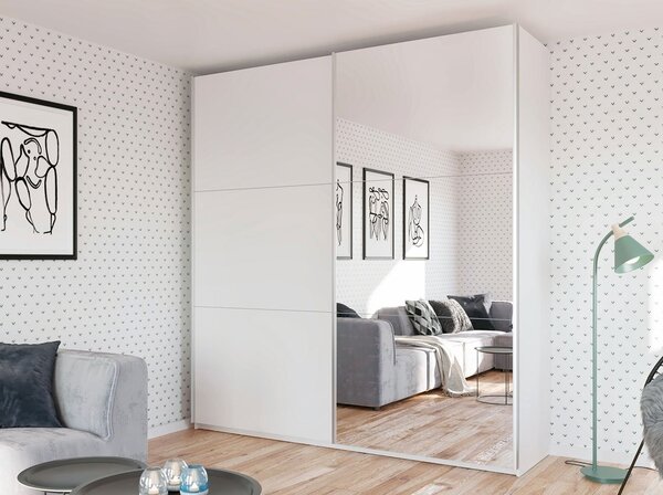 Dulap cu uși glisante 225 Portobello (Alb). 1070497