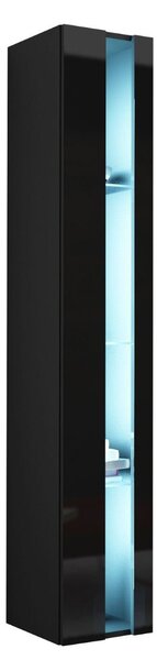 Vitrină 180 New Ziggy (negru + Negru lucios). 1070632
