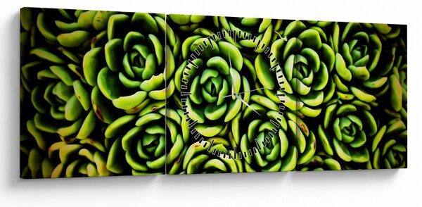 Tablou cu flori de piatră (cu ceas) (90x30 cm)