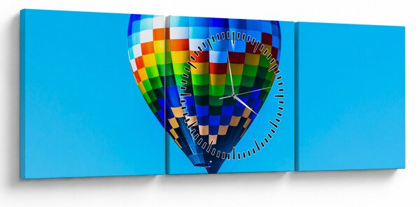 Tablou - Balon cu aer cald (cu ceas) (90x30 cm)