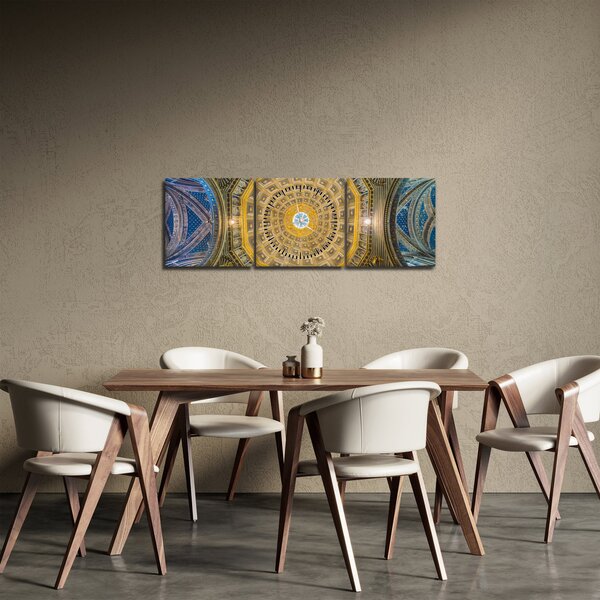 Tablou cu tavanul bisericii Siena (cu ceas) (90x30 cm)