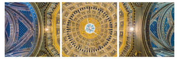 Tablou cu tavanul bisericii Siena (cu ceas) (90x30 cm)